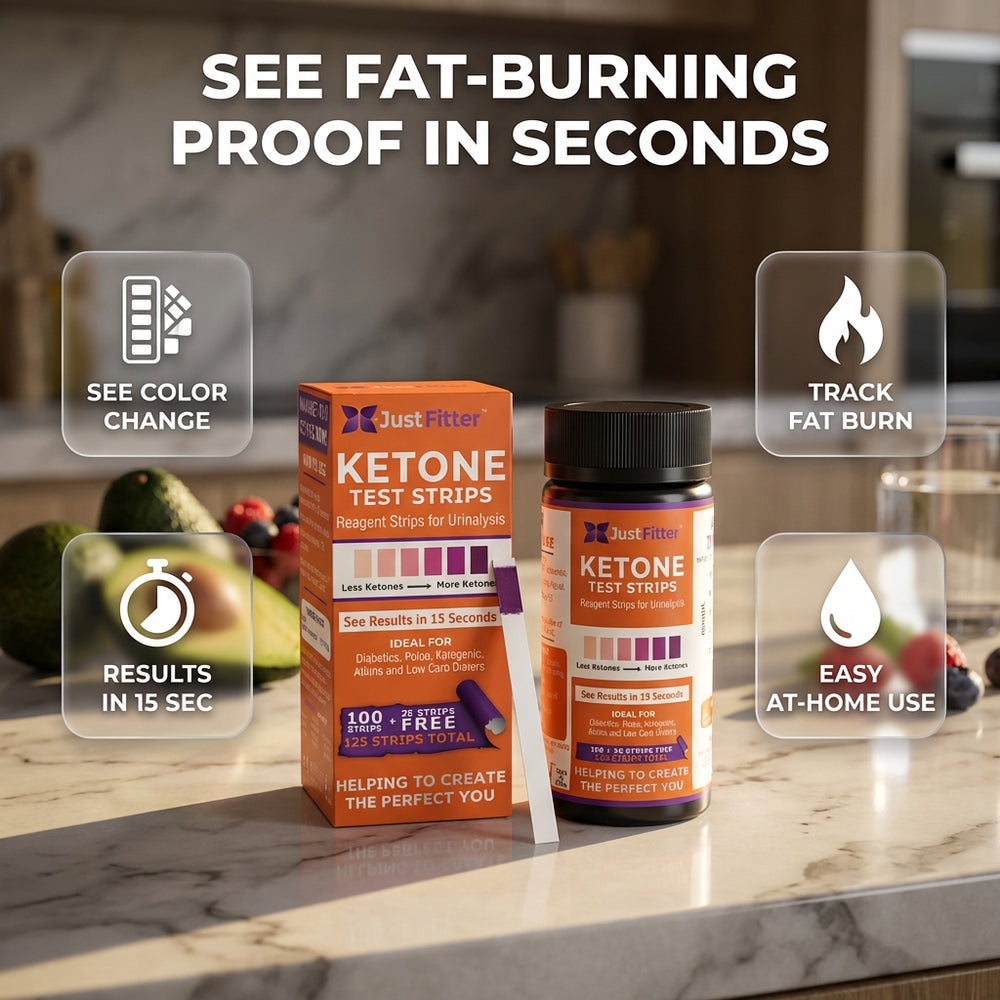 Ketone Keto Test Strips. Testing Levels of Ketones Suitable for Diabetics, Low Carb, & Fat Burning Dieters. 125 strips per bottle (100 + 25 free).
