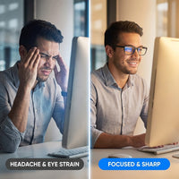 Stylish Blue Light Blocking Glasses for Women or Men - Ease Computer and Digital Eye Strain, Dry Eyes, Headaches and Blurry Vision - Instantly Blocks